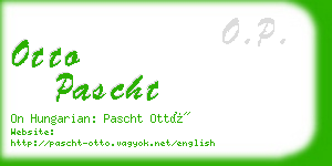 otto pascht business card